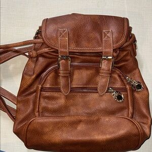 Amazon Tan Leather Backpack